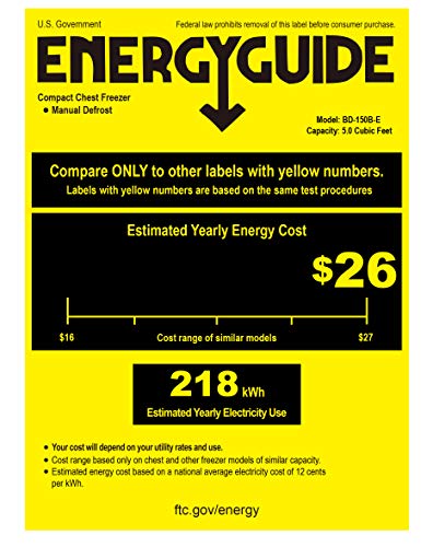 Northair Chest Freezer - 5 Cu Ft With 3 Removable Baskets - Reach In Freezer Chest - Quiet Compact Freezer - 7 Temperature Settings - White #TOP7