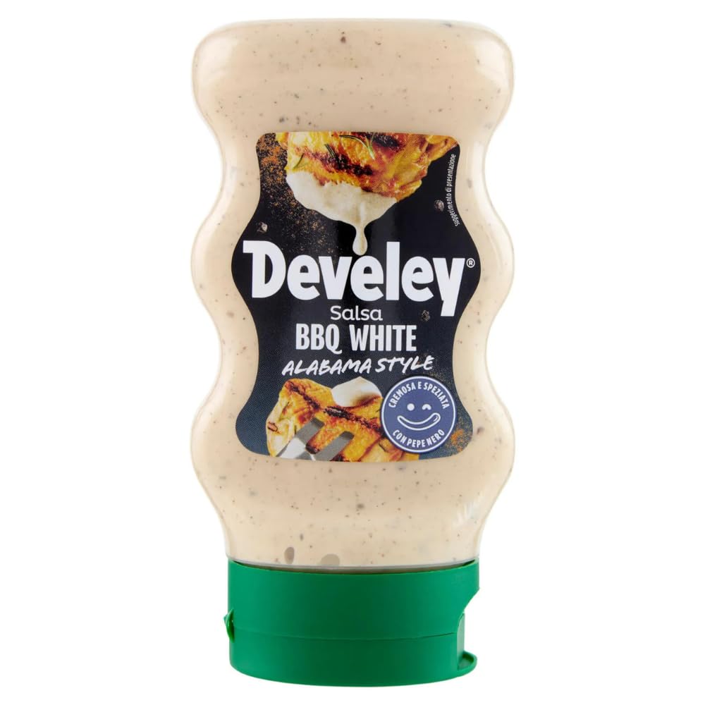 Italian Gourmet BBQ White Sauce Alabama Style 6×250 ml – Cremige White BBQ Sauce mit schwarzem Pfeffer, perfekt für Grill, Hähnchen, Burger, Pulled Pork & Dips, Vorteilspack + Italian Gourmet Polpa