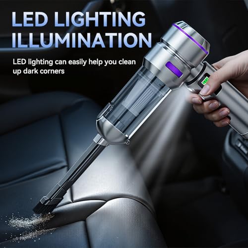 Aspiradora de mano con batería – 24000 pa Mini Aspiradora Inalámbrica Coche Aspiradora Fuerte para PC, Casa, Cocina, Grietas, Esquinas, Aspiradora de Mano Fuerte Aspiradora, Puede Sirve como Bomba de - imagen 2