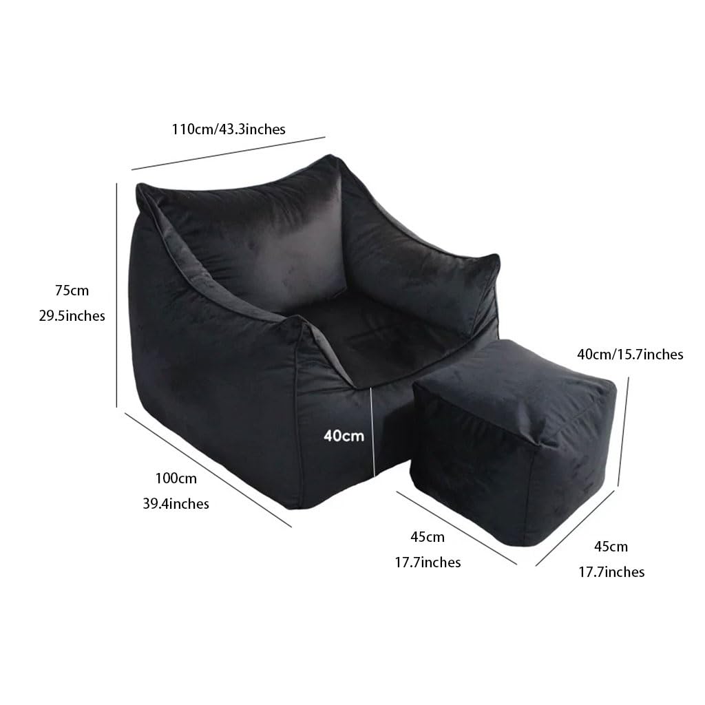 Divano casual compresso, divano olandese in velluto disossato delicato sulla pelle con poggiapiedi, comoda seduta per soggiorno, design versatile ed elegante