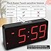 Peakeep Battery Operated Digital Clock, Alarm Clock for Bedrooms - Cordless Large Big Numbers 4 Dimmers for Seniors, Adjustable Volume Loud Alarm Clock for Heavy Sleepers Adults (Red Digits)