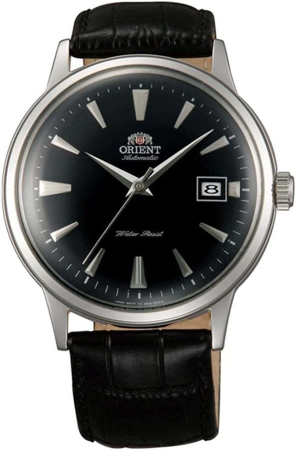 Orient Orologio Automatico Uomo FAC0000CA0: Cinturino In Pelle Nera, Quadrante Nero, Movimento Meccanico, Stile Classico Elegante, 3 Bar, Made In Japan