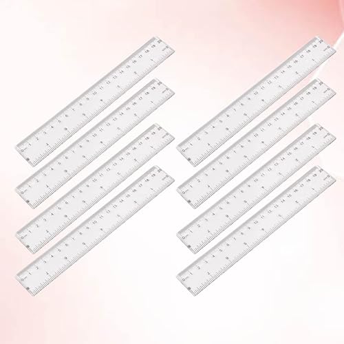 Miniatura 9 de NUOBESTY 16 reglas de plástico transparente rectas, regla de dibujo, herramienta de medición de dibujo, suministros escolares para estudiantes (7.9
