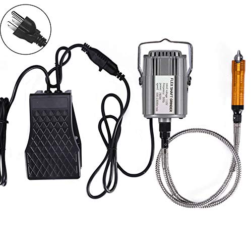 Votoer Rotary Tool Flex Shaft Hanging Grinder Carver Electric Multi-Function Metalworking Tools Repair Kit, Foot Pedal Control, 780W Strong Power, Metal Flexible Shaft, 23000 Rpm #TOP1