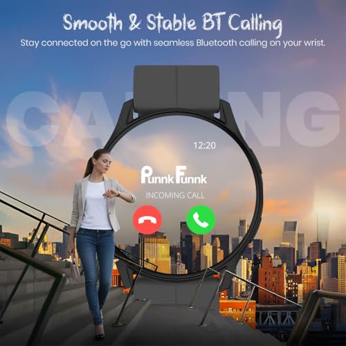 Image of PunnkFunnk Active 2 Smartwatch, 1.39 inch HD Round Display, Bluetooth Calling, Heart Rate & SPO₂, 100+ Sports Modes, IP67, Long Battery Life for Men & Women (Magnetic Dark Grey)