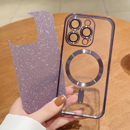 Coque iPhone 14 antichoc magnétique à paillettes protection objectif - 4