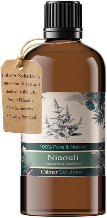 Niaouli Essential Oil 100ml   100% Pure & Natural   Therapeutic Grade   Steam Distilled   Made in The UK   Vegan & Cruelty-Free   for Diffusers - Skincare - Respiratory Support