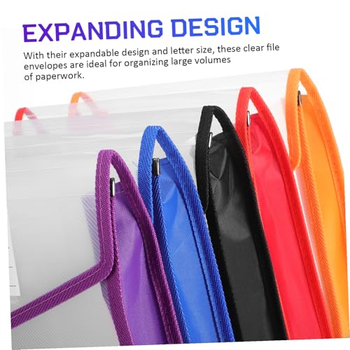 Pochettes transparentes A4 avec fermeture pression et soufflet extensible robuste - 7