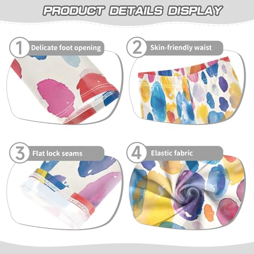 Bolaz Toddler Girls Leggings Printed Yoga Pants Leggings Abstract Watercolor Paint Spots for Kids3