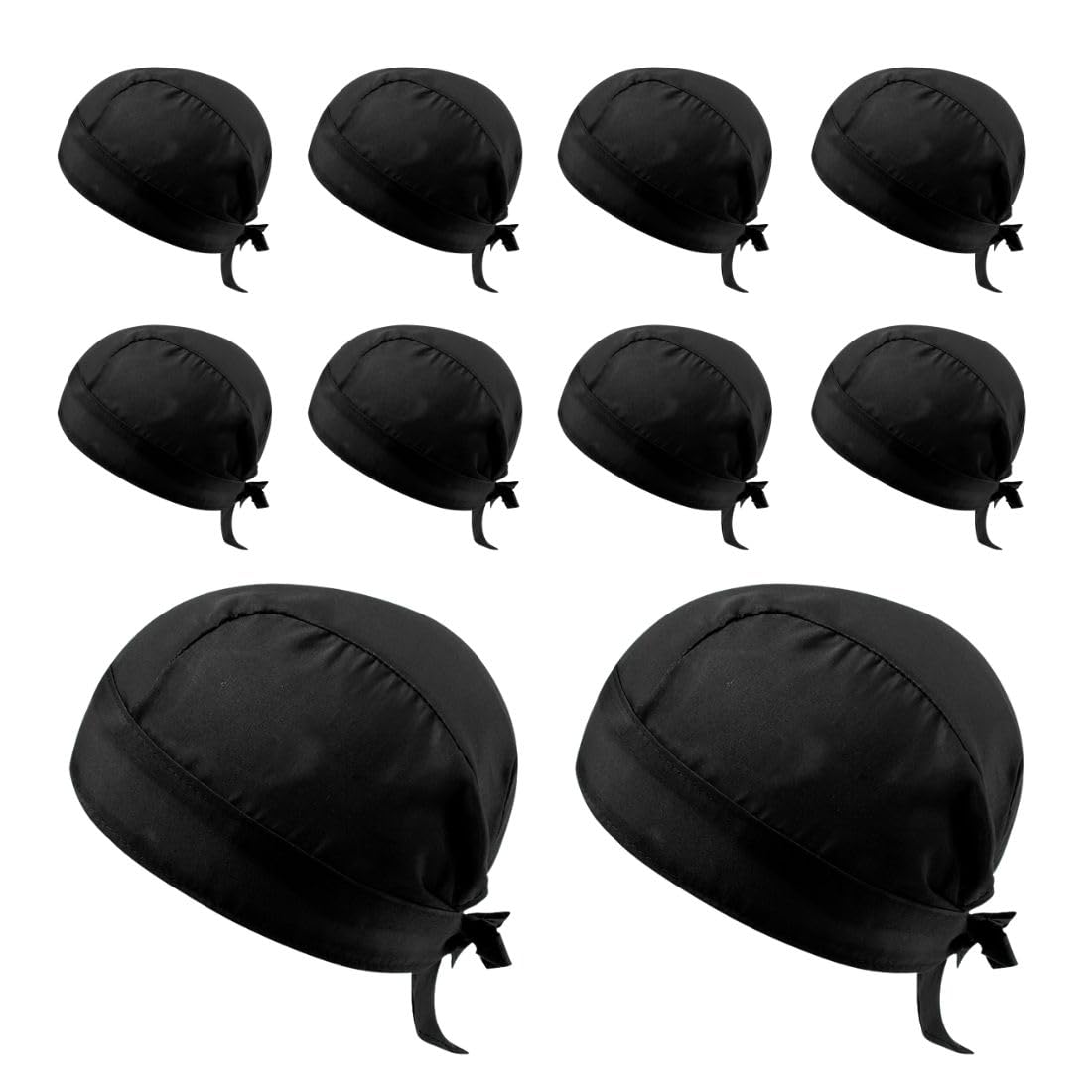 Genérico Set di 10 bandane da cuoco/cuoco – regolabili, colori vivaci (nero, rosso, giallo, arancione, blu) – cotone e poliestere – ideale per cucina e cucina