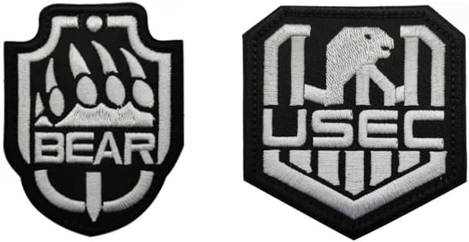 2PCS Escape from Tarkov USEC Embroidery Patch Military Applique Hook and Loop Armband Patches (color2)
