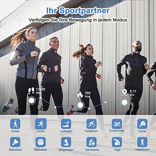 Blackview Smartwatch R3 Herren Damen Fitnessuhr,1,3 Zoll Smart Watch, Armbanduhr mit Pulsmesser Schlafmonitor Musiksteuerung SpO2,Schrittzähler Uhr Sportuhr, Aktivitätstracker für Android iOS,Schwarz - Image 3