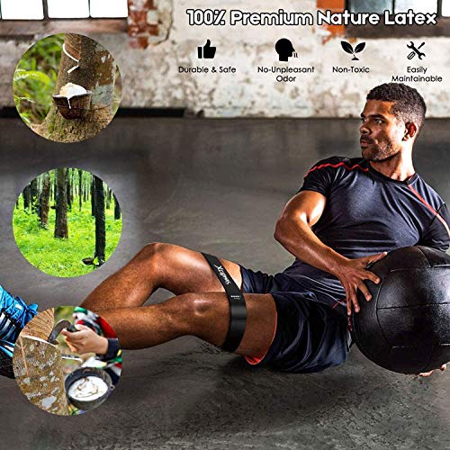 Thickened Loop Resistance Bands Set Of 5 For Legs And Arms, Exercise Bands For Women Men Working Out Strength Training Gym Fitness Yoga Pilates Stretch Workout Band 12" X 2" By Xclohas (All Black) #TOP4