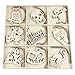 Produktbild MEKO 36 Stücke Halloween Party Deko Anhänger aus Holz zum Malen für Kinder Tür-Anhänger Fensterschild Wanddeko Türdeko Geschenk Hängeschild Kürbis Geist zum Deko für Garten Kinderparty Zuhause usw.