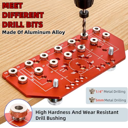 Acshio 7 Holes Shelf Pin Jig and Hinge Jig, 1/4 Inch and 5mm by Acshio - Used condition - Image 6