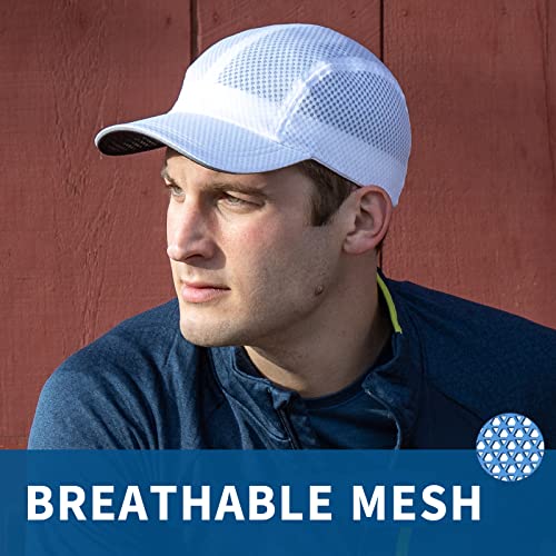 Trailheads Race Day Performance Running Hat | The Lightweight, Quick Dry, Sport Cap For Men - White #TOP3
