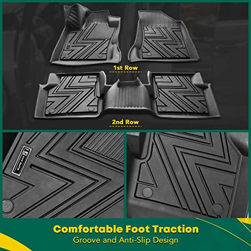 Yhtauto Automotive Floor Mats Replacement For 2017-2023 Jeep Compass All Weather Car Mats Custom Fit Tpe Liners Front & Back Seat, Waterproof Anti-Slip Odorless Car Mats #TOP1