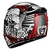 1STORM MOTORCYCLE BIKE FULL FACE HELMET MECHANIC SKULL - Tinted Visor RED