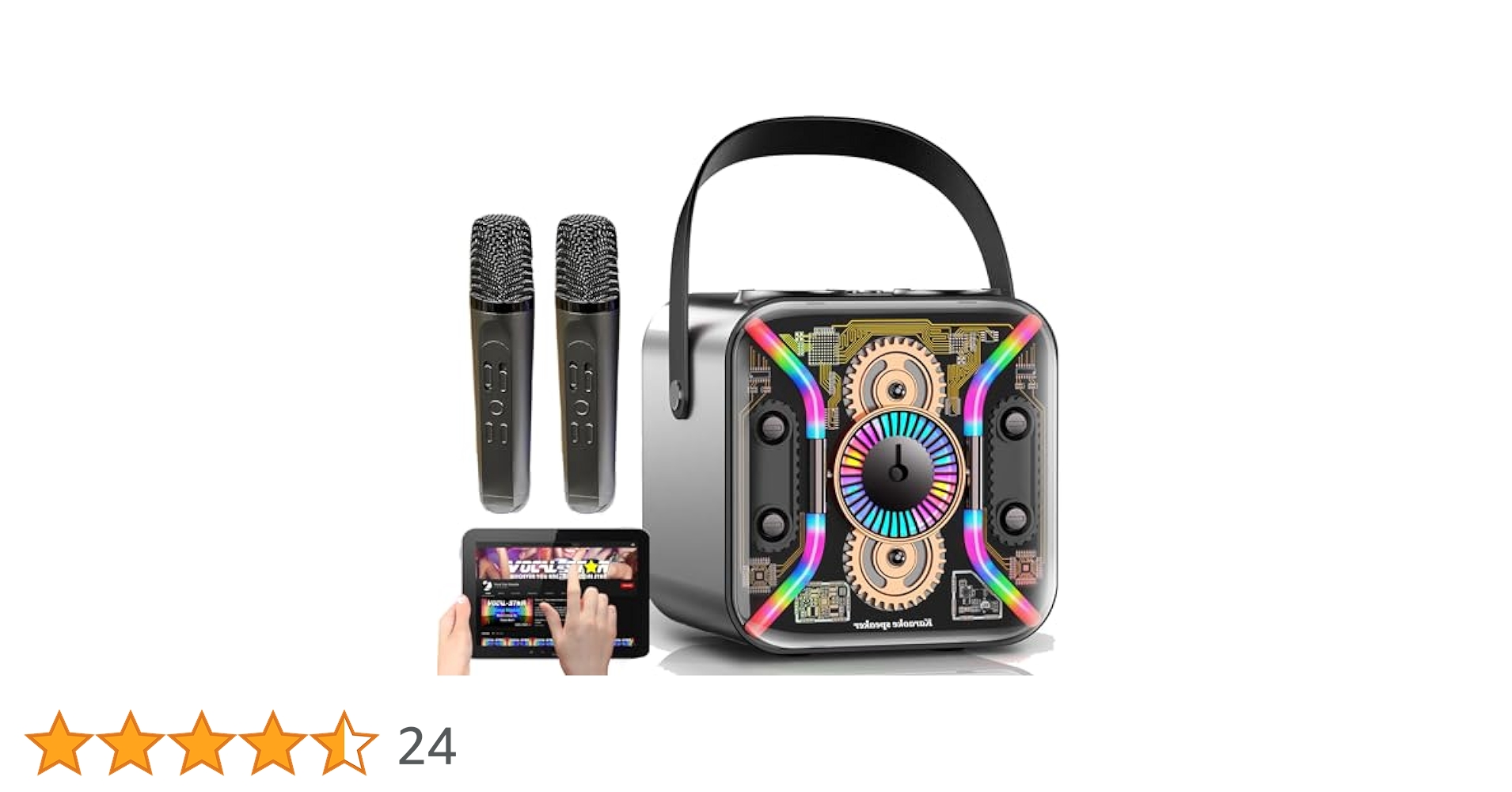 Karaoke Machine and Portable Speaker 80w, Light Display, 2
