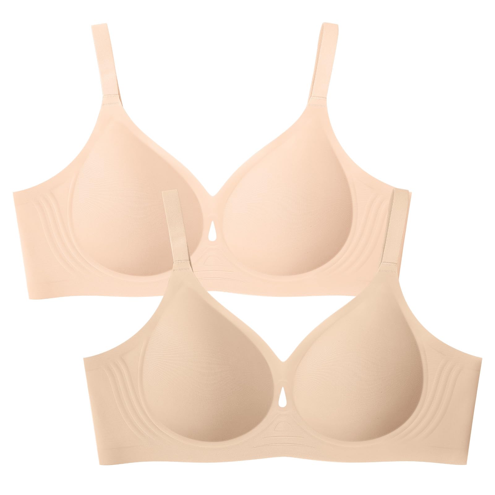 LetsJoli Wireless Bras for Women No Underwire Jelly Bras Seamless Push Up Full Coverage Bralettes Comfortable Everyday Bra