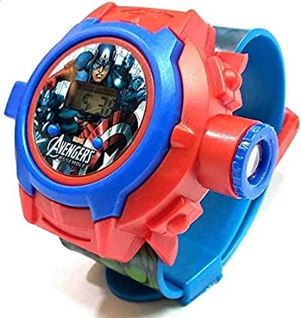 Forever Kidzz Kids Digital led Wrist Watch Image projecting with Super Hero Round dial for Kids/Boys/Girls