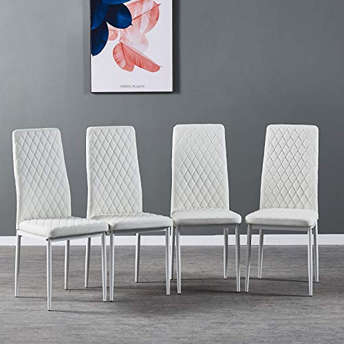 JT - Silla de comedor moderna minimalista de piel ignífuga,...