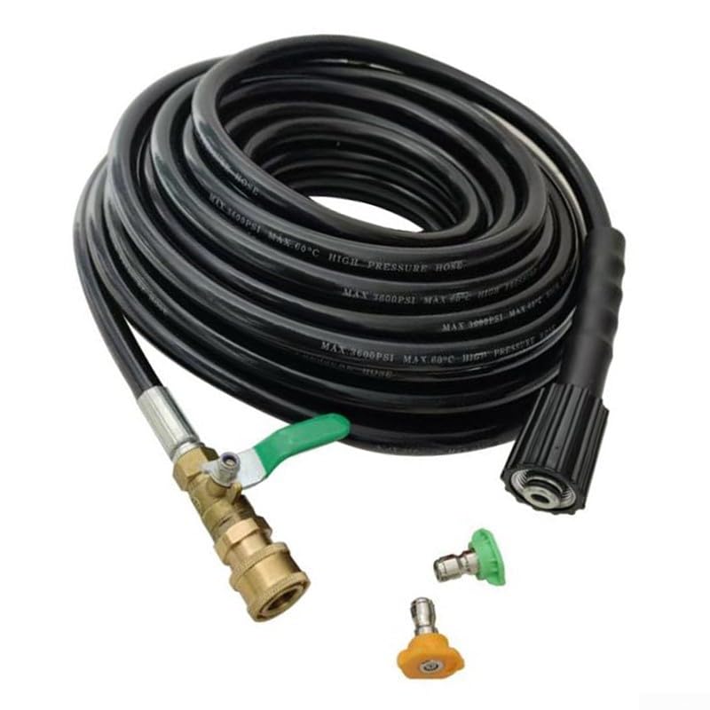 Kit de manguera de agua de jardín de alta presión, manguera de goma flexible de 7 m o 10 m con boquilla ajustable y válvula de conexión rápida de 1/4 pulgadas, para uso en césped y patio al aire libre