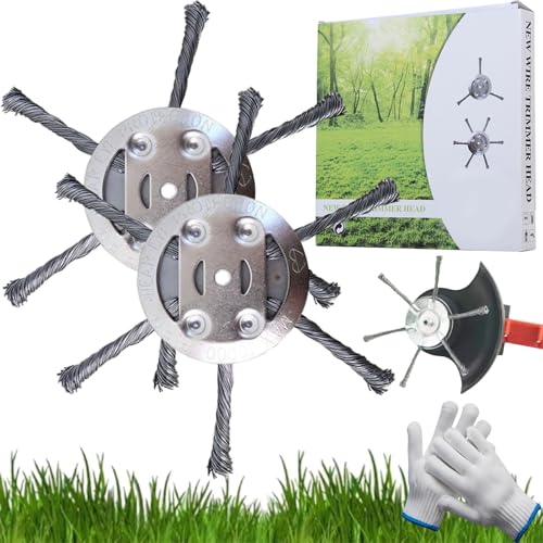 LUSGUIT Graddi Razorsharp Trimmer Head, Sheremart Razor Sharp Trimmer Head, Dotmalls Shirem Razorsharp Trimmer Head, 6 Inch Wire Trimming Head for Weedeater (Style B*2)