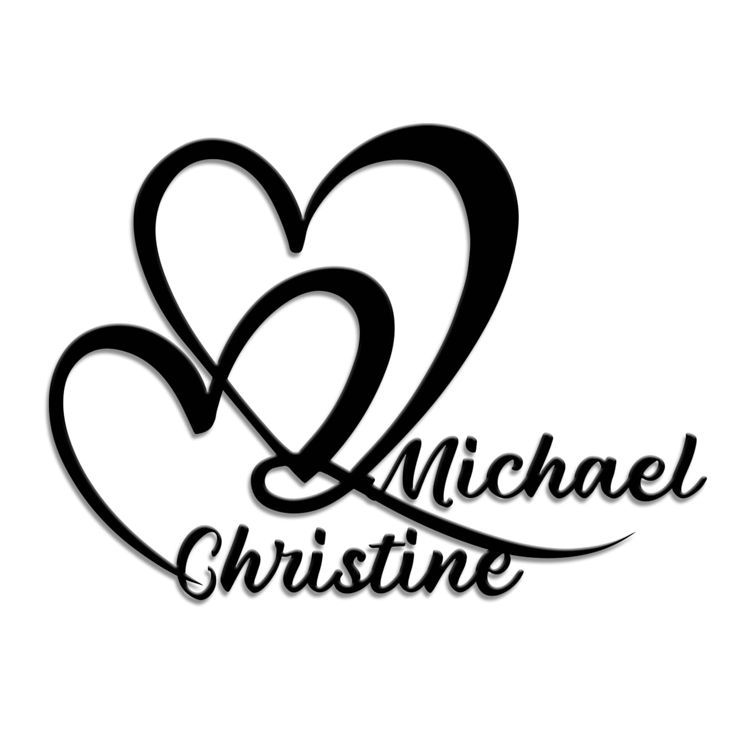 Pailideart Style-3 Personalized Couples Metal Sign, Romantic Heart Wall Art, Custom Love Gift, Wedding Anniversary Decor, Rustic Infinity Symbol, Housewarming Present, Waterproof Outdoor Art (Style-3)