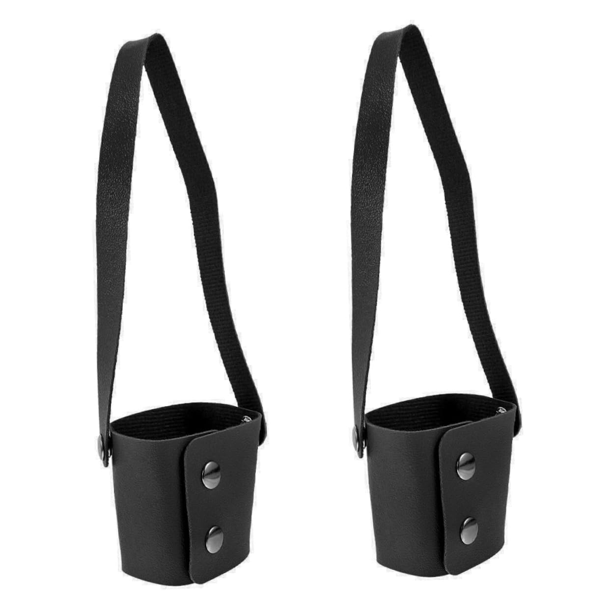 PLAFOPE 2Pcs Fake Coffee Cup Holder Drink Carrier with Shoulder Strap Insulated Drink Sleeve for Tea and Milk Tea Cups Black and Comfortable Design