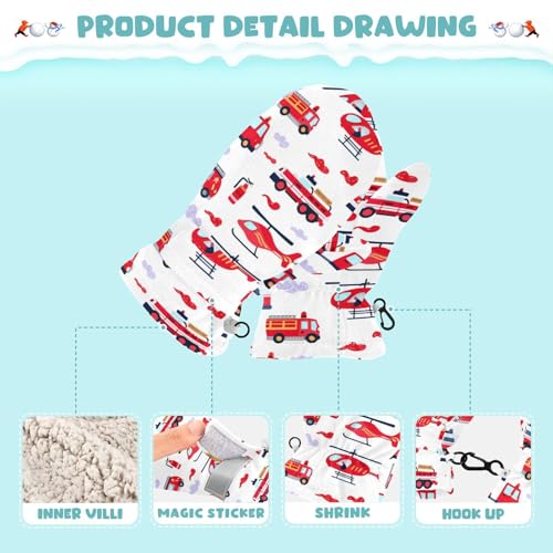 Image of Plaaee Early 1990s Pattern Kids Glove Warm Mitten Winter Favor for Toddler Boys and Girls Children Cold Weather Gloves