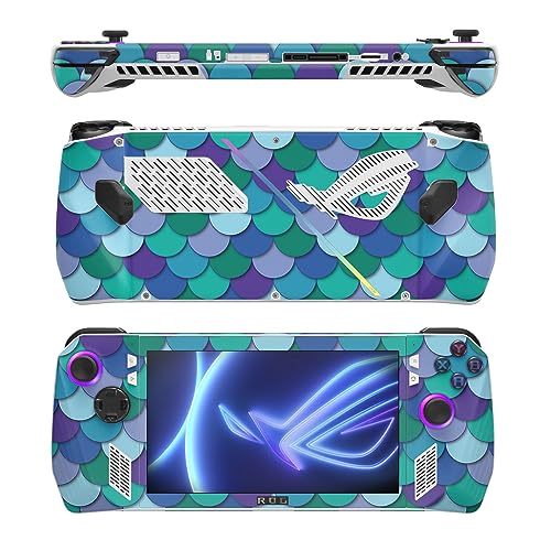 Image of MightySkins Skin Compatible with Asus ROG Ally - Blue Scales | Protective, Durable, and Unique Vinyl Decal wrap Cover | Easy to Apply, Remove, and Change Styles