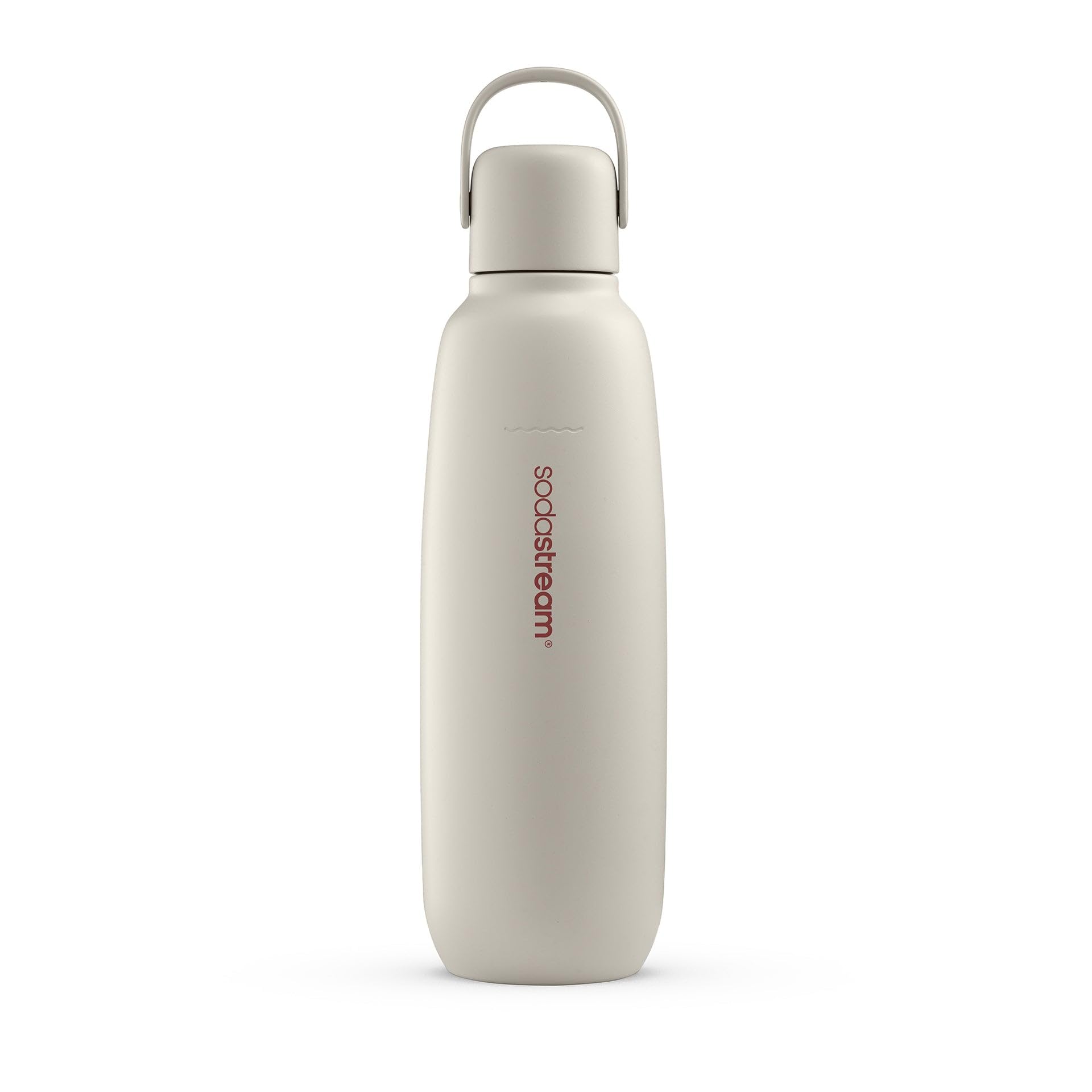SodaStream Fizz & Go Cool, Stainless Steel Carbonated Water Bottle 0.9L, Insulated Metal Bottle for Sparkling Water, Compatible with TERRA, ART, ENSO & More in Sand Beige