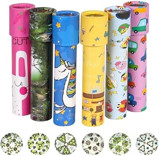 AUAUY 6 PCS Large Kaleidoscope Toy, Vintage Classic Kaleidoscopes Educational Toys for Kids Birthday New Year Christmas Stock Stuffers Bag Fillers Birthday Party School Classroom Prizes(Random Color)