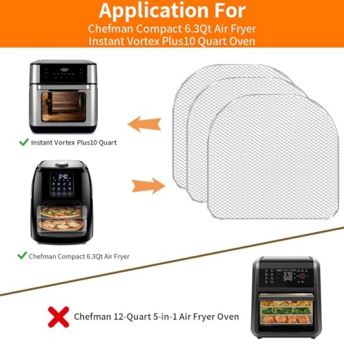 GWYXC Air Fryer Rack for Oven, 3 PCS Air Fryer Oven Accessories Dehydrator Rack Replacement Tray Cooling Racks for Chefman 6.3 Qt Air Fryer, Power XL Airfryer Pro 6QT Pro Plus 10 Quart Oven 6QT 12.5QT by GWYXC - Image 3