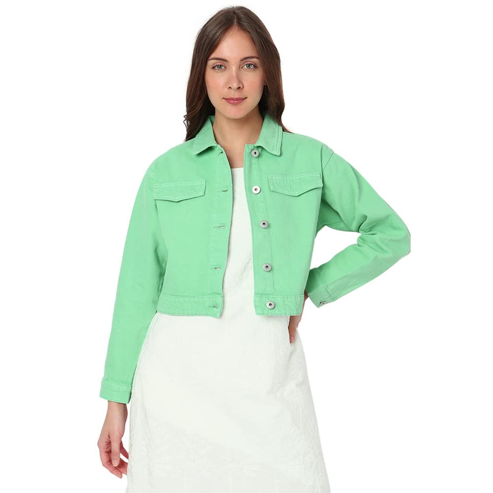 vero moda Denim Cotton Regular Fit Women's Casual Jacket-picture-10