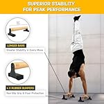 Double Circle Parallettes Push Up Bar with Ergonomic Wooden Handles - Calisthenics Equipment - Non-slip Parallel Bars for Strength Training and Calisthenics - Pushup Handles Parallettes Bars - Image 5