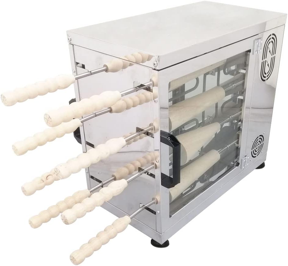 Commercial Electric Chimney Cake Oven Machine 3.2KW 110V Heavy-Duty Chimney Bread Cake Oven with 16 Non-Stick Baking Molds for Ice Cream Cones, Bread Rolls, Pastries Professional & Home Use