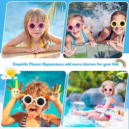 36 Pairs Kids Flower Sunglasses Cute Round Flower Sunglasses Bulk Eyewear for Toddler Boys Girls Beach Party Favors4