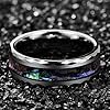 VAKKI Faceted Tungsten Carbide Rings for Men Women Abalone Shell Inlay Wedding Bands Comfort Fit Size N 1/2 #3