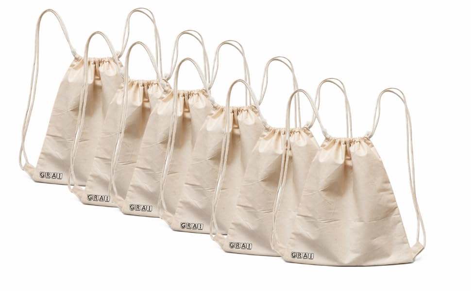 Cotton bag/Drawstring Backpack 100% Cotton for Gym, Trekking, & Grocery Shopping | Washable & Reusable, Light weight,Eco-Friendly Recycled (14" x 16" inch, Natural White) set of 6-image-15