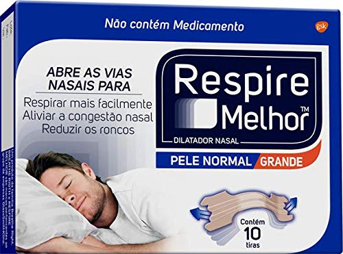 Respire Melhor - Dilatador Nasal Grande - 10 unidades - Bege