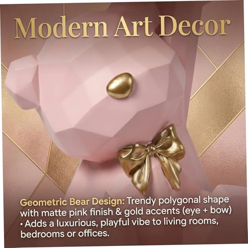 Sculpture d'ours décorative en résine avec coupelle dorée pour bijoux et cosmétiques - 4