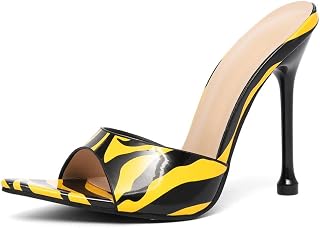 Women's Stiletto Heels Sandals - Summer Open Toe Slip-On Dress Shoes for Weddings/Parties/Daily Wear, Thin Sole Comfortable High Heels