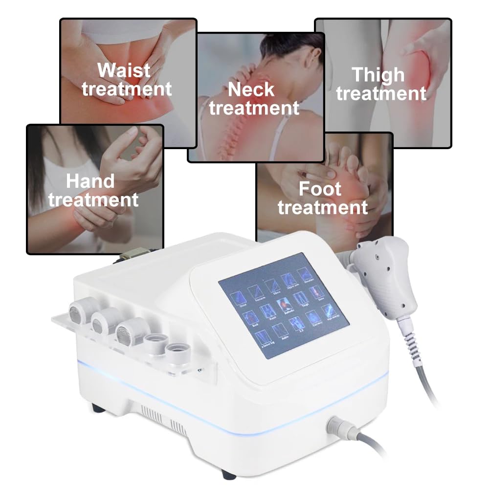 Shockwave Therapy Machine Muscle Pain Relief Bone Tissue Regeneration ESWT Shock Wave Device Back Waist Leg and Golf Elbow Relief Pain Non-Invasive Side Effects