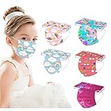 HEALT 3 Ply Kids Disposable Face_Masks with Designs, 50Pcs Printed 3D Disposable_Masks with Nose Wire for Boys Girls School Outdoor (MIX COLOR_02), 5.80In x 3.80In