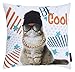 Produktbild Littlebig Kissen lustige Tiermotive ca. 40x40cm (Katze / Cool)