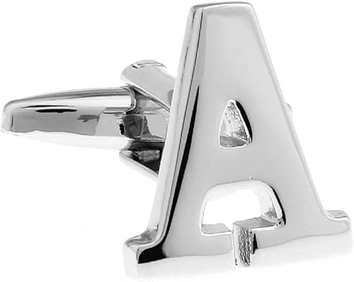 Gemelos con inicial de monograma de la letra A a la Z con una caja de regalo de presentación y paño de pulido