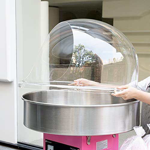 Image of Restaurantware COVER ONLY: Hi Tek 28 x 15 Inch Cover For 28 Inch Cotton Candy Machine 1 Durable Candy Floss Machine Cover - Machine Sold Separately Handy Cut Out Acrylic Cotton Candy Dome Cover
