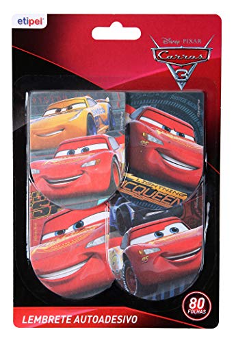 Notas Adesiv 4 Bloco Cars, Etipel, Notas Adesiv 4 Bloco Cars Dyp-318, Estampa Cars, Dyp-318, Pacote